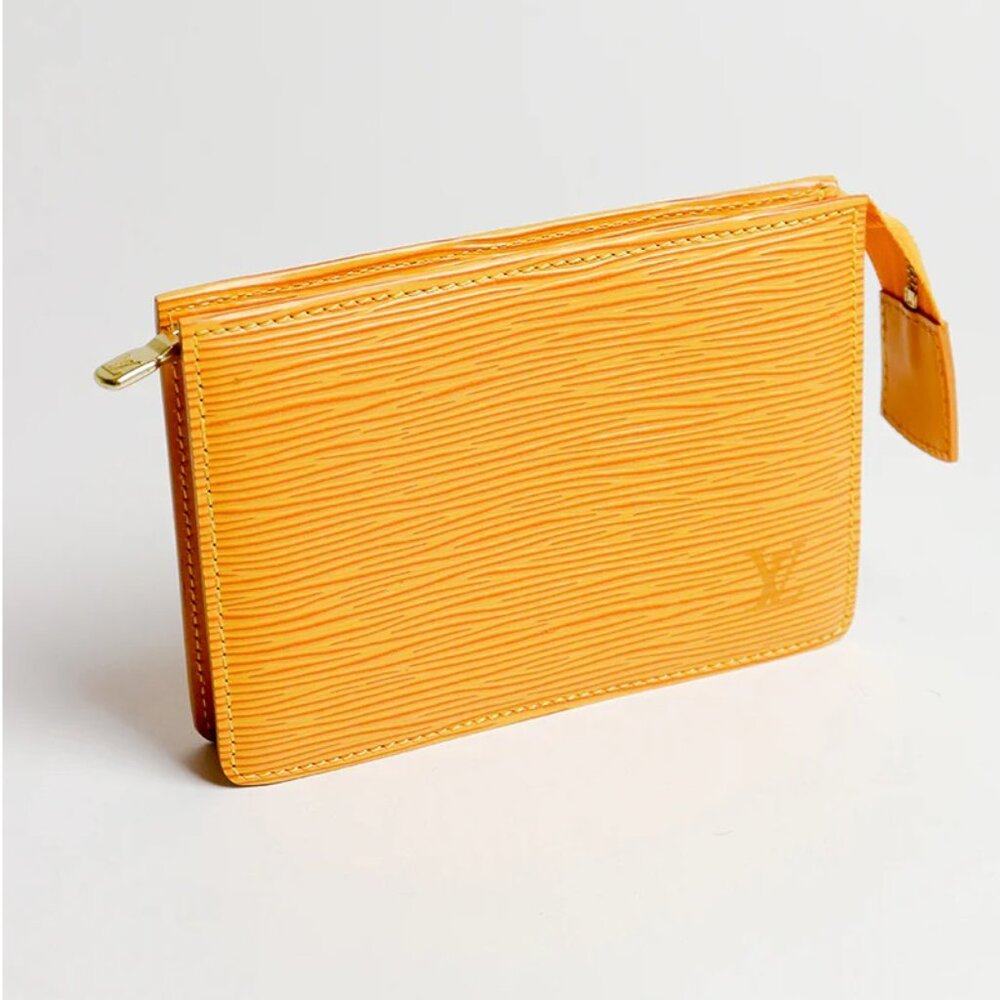 Louis Vuitton Yellow Epi Leather Zip Toilette Cosmetic Pouch M48509